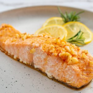 Salmon Portion with Garlic and Chilli